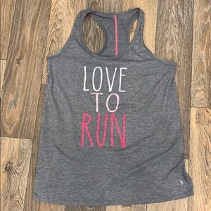 Grey “love to run” tank top